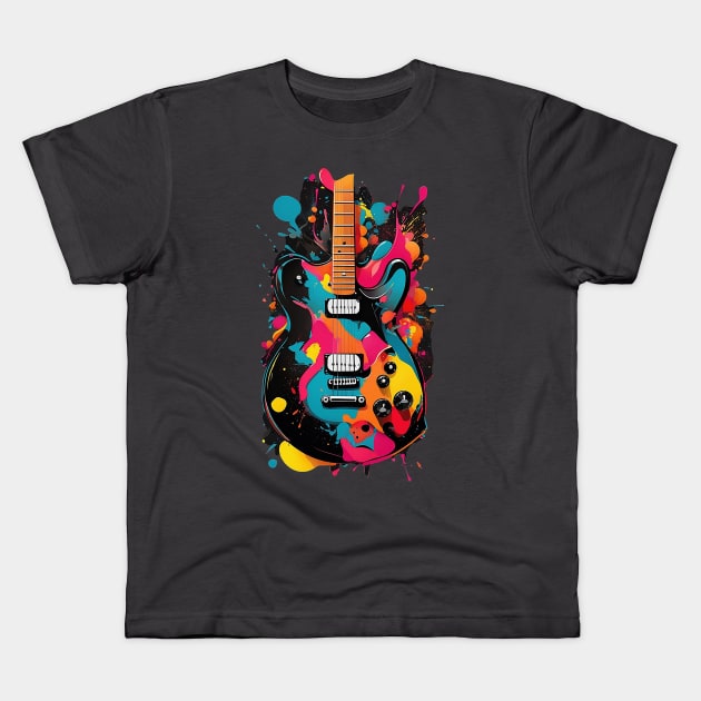 Splash Guitar Kids T-Shirt by newbeltane